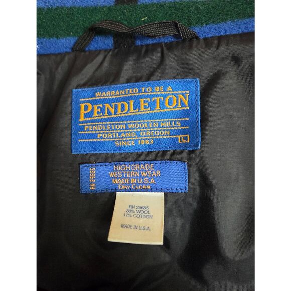 VTG 80s 90s Pendleton Wool Blend Aztec Bomber Jacket RARE COLOR Sz. L - Picture 4 of 12